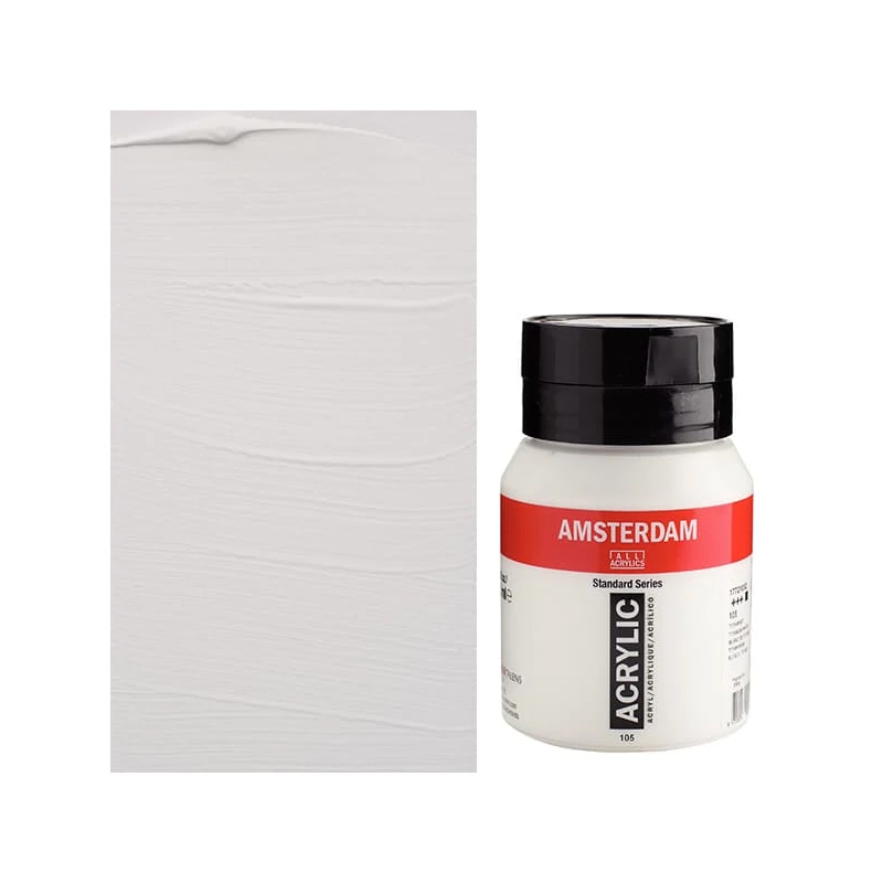 Akrylová farba Talens Amsterdam, 500 ml - 105, titanium white