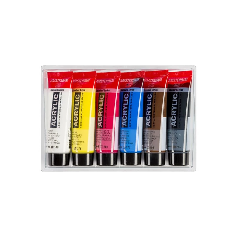 Sada akrylových farieb Talens Amsterdam - 6x20 ml, základné farby