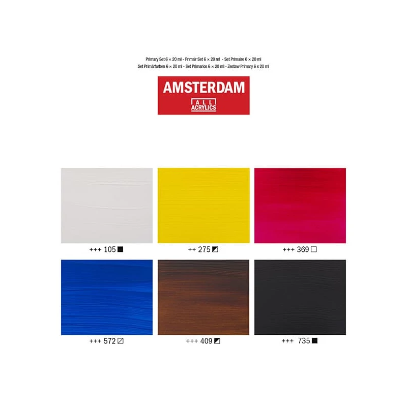 Sada akrylových farieb Talens Amsterdam - 6x20 ml, základné farby