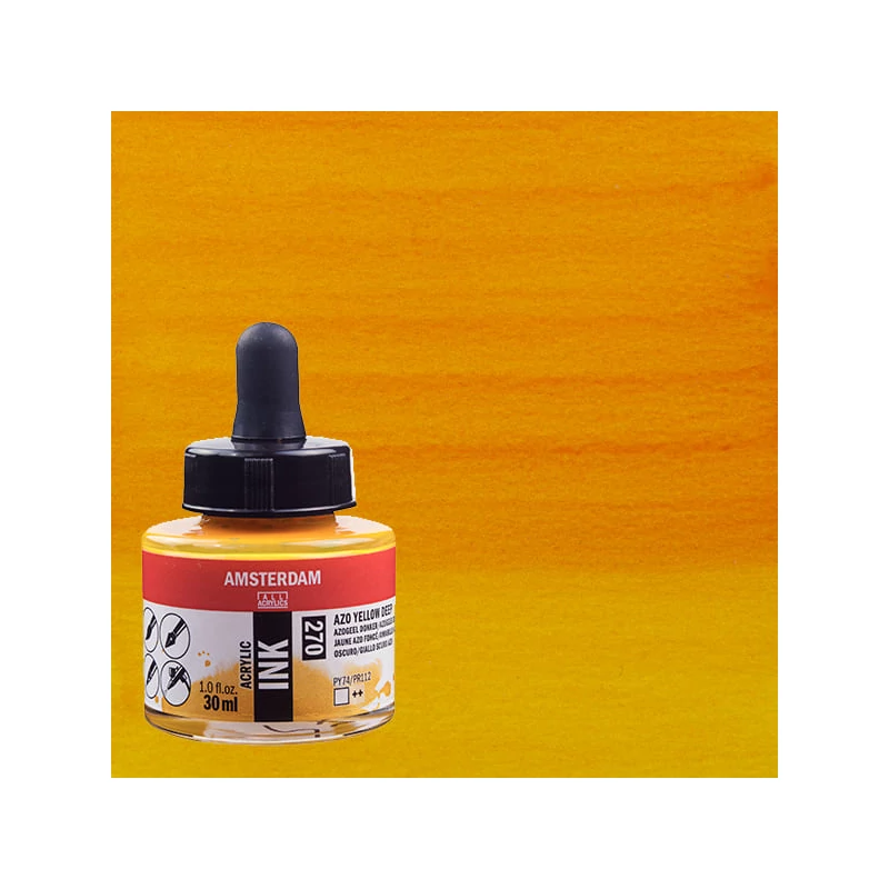 Akrylový atrament Talens Amsterdam, 30 ml - 270, azo yellow deep