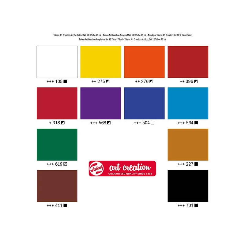 Sada akrylových farieb Talens Art Creation - 12x75 ml