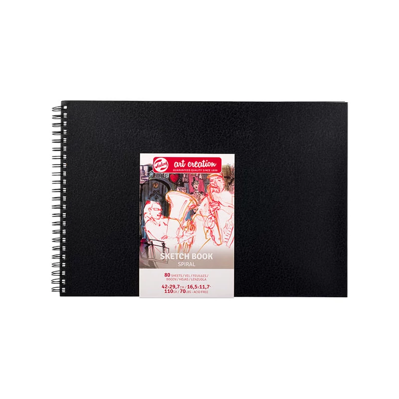 Náčrtník a skicár Talens Art Creation Sketch Book, 110 g, špirálový - A3, na šírku