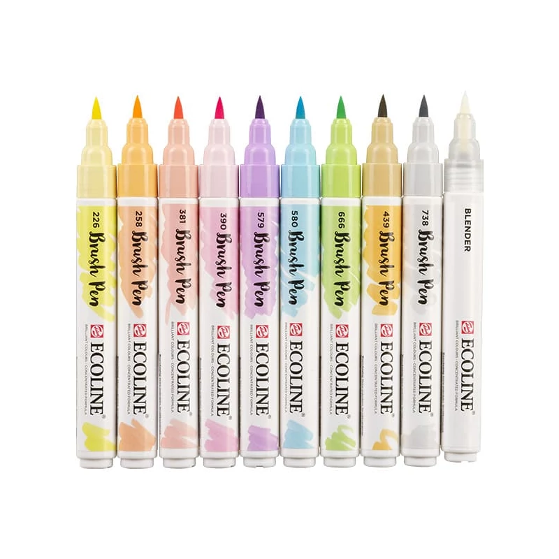 Sada akvarelových popisovačov Talens Ecoline Brush Pen - 10 ks, Pastel