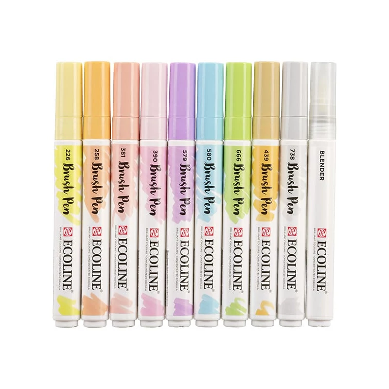 Sada akvarelových popisovačov Talens Ecoline Brush Pen - 10 ks, Pastel