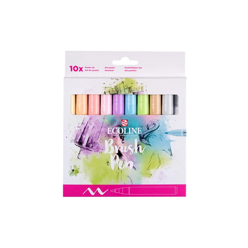 Sada akvarelových popisovačov Talens Ecoline Brush Pen - 10 ks, Pastel
