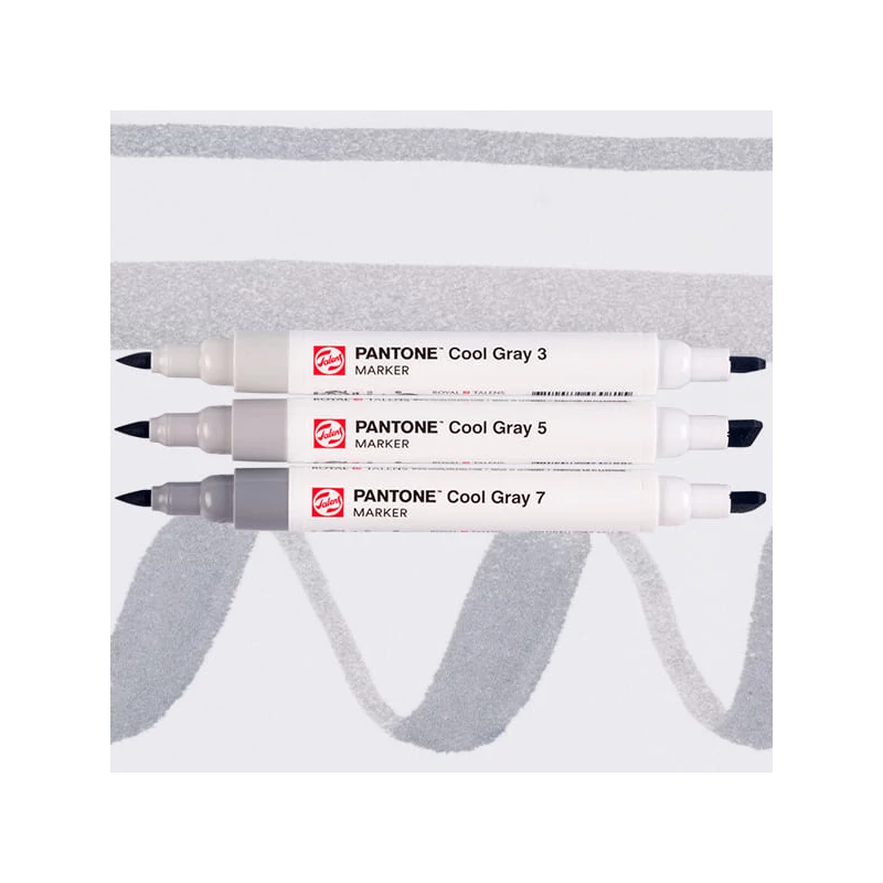 Sada obojstranných štetcových popisovačov Talens Pantone - 3 ks, Cool gray