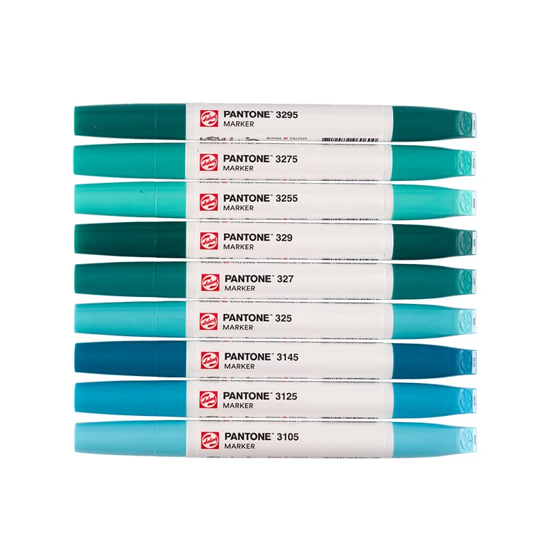 Sada obojstranných štetcových popisovačov Talens Pantone - 9 ks, Green