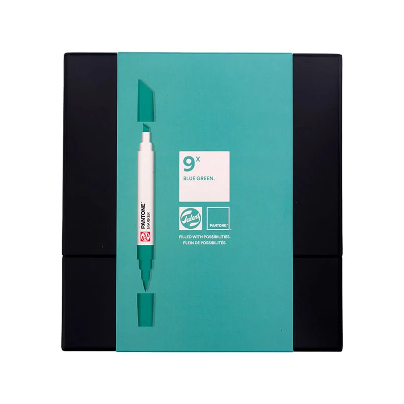 Sada obojstranných štetcových popisovačov Talens Pantone - 9 ks, Green