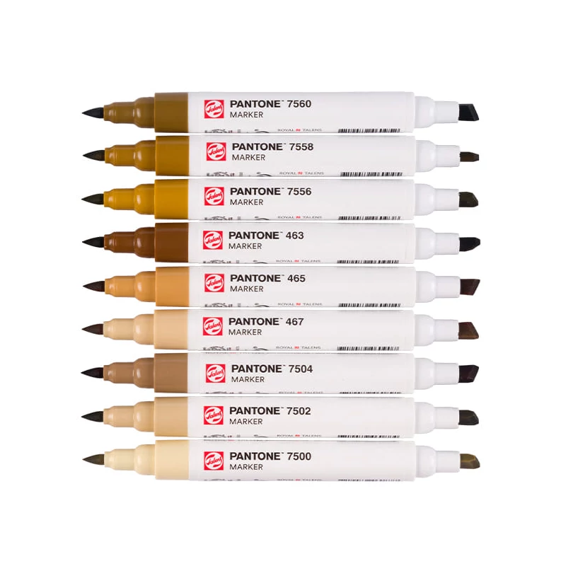 Sada obojstranných štetcových popisovačov Talens Pantone - 9 ks, Brown
