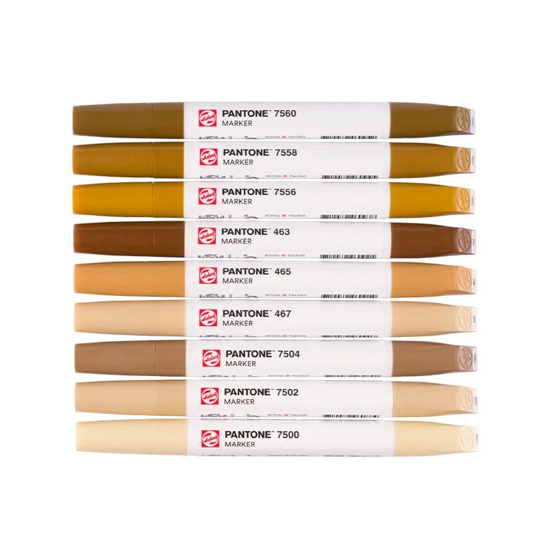 Sada obojstranných štetcových popisovačov Talens Pantone - 9 ks, Brown
