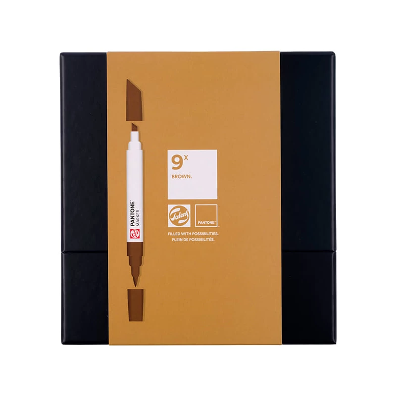 Sada obojstranných štetcových popisovačov Talens Pantone - 9 ks, Brown