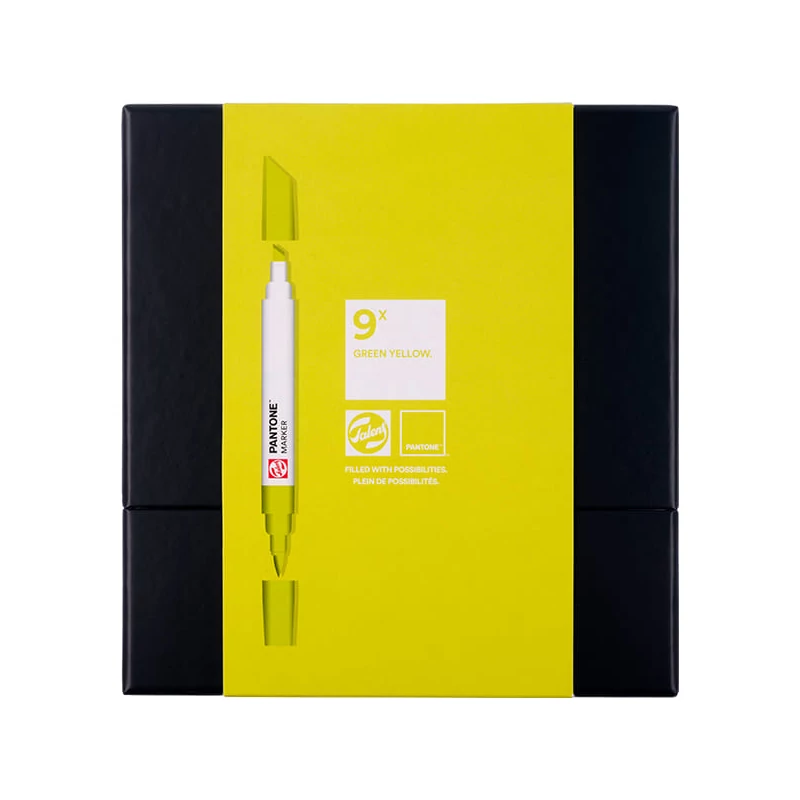 Sada obojstranných štetcových popisovačov Talens Pantone - 9 ks, Green yellow