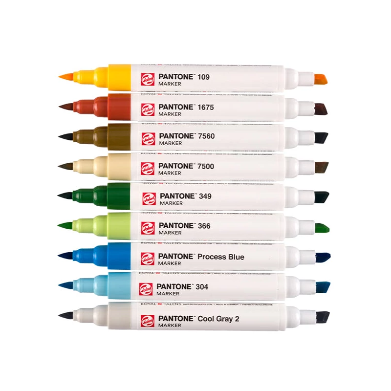 Sada obojstranných štetcových popisovačov Talens Pantone - 9 ks, Nature
