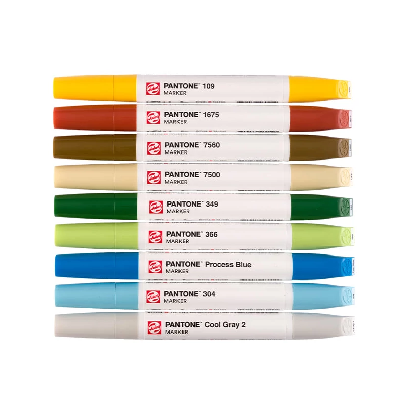 Sada obojstranných štetcových popisovačov Talens Pantone - 9 ks, Nature