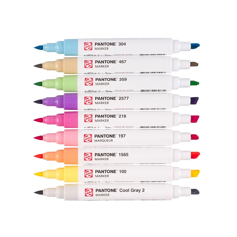 Sada obojstranných štetcových popisovačov Talens Pantone - 9 ks, Pastel