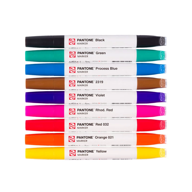 Sada obojstranných štetcových popisovačov Talens Pantone - 9 ks, Primary