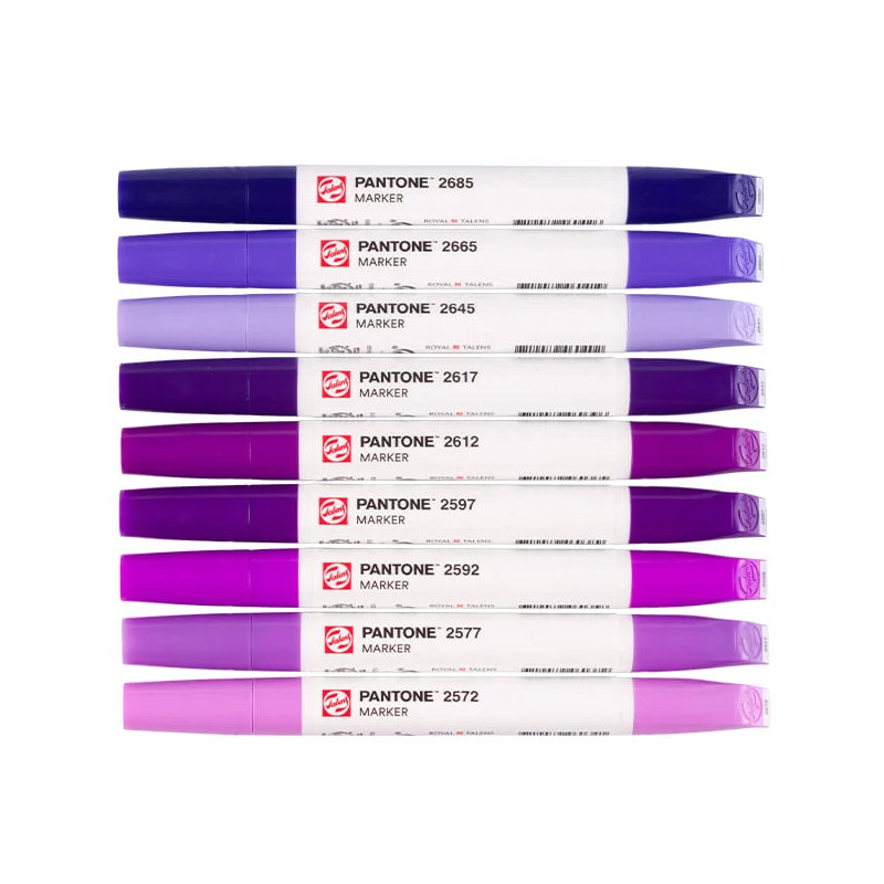 Sada obojstranných štetcových popisovačov Talens Pantone - 9 ks, Purple