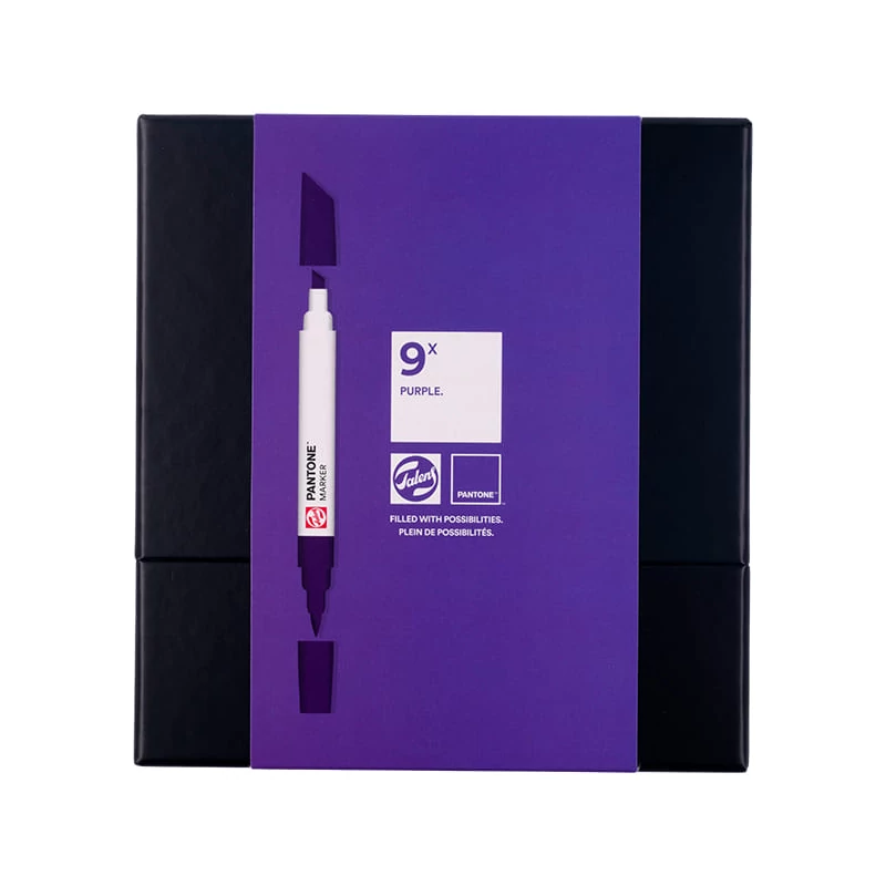 Sada obojstranných štetcových popisovačov Talens Pantone - 9 ks, Purple