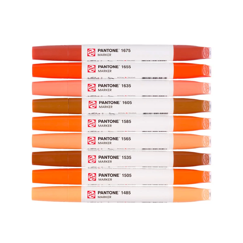 Sada obojstranných štetcových popisovačov Talens Pantone - 9 ks, Warm red