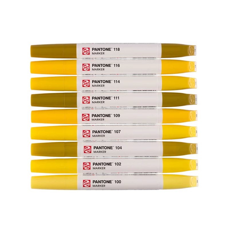 Sada obojstranných štetcových popisovačov Talens Pantone - 9 ks, Yellow