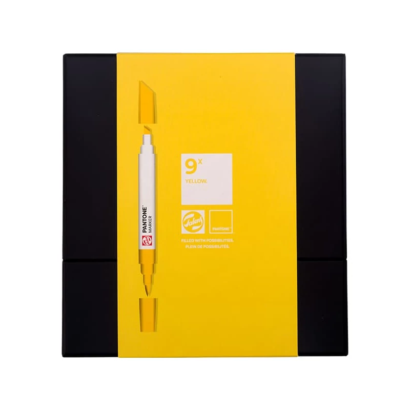 Sada obojstranných štetcových popisovačov Talens Pantone - 9 ks, Yellow