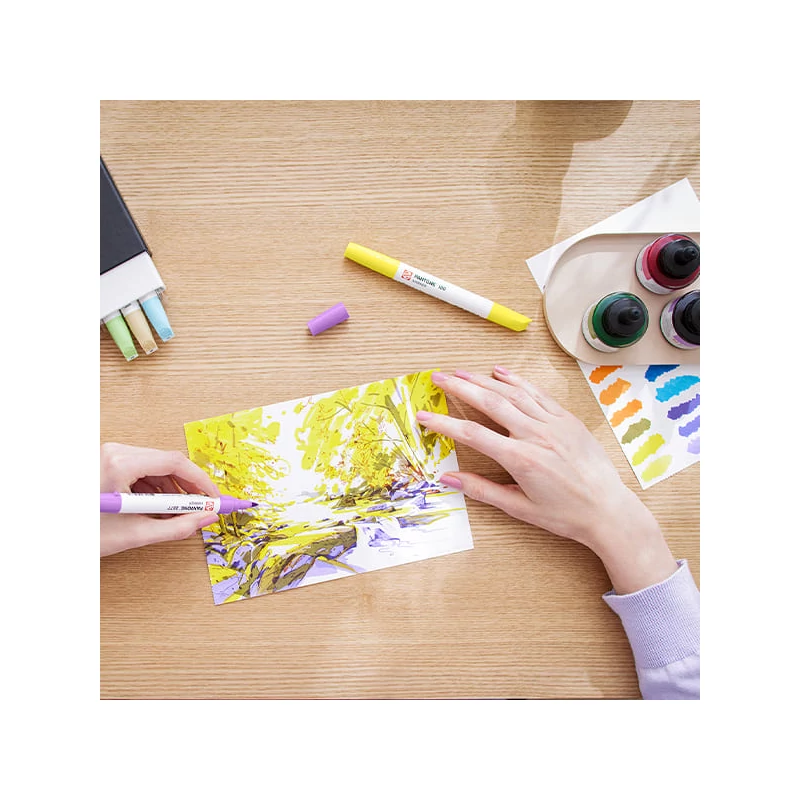 Sada obojstranných štetcových popisovačov Talens Pantone - 9 ks, Yellow