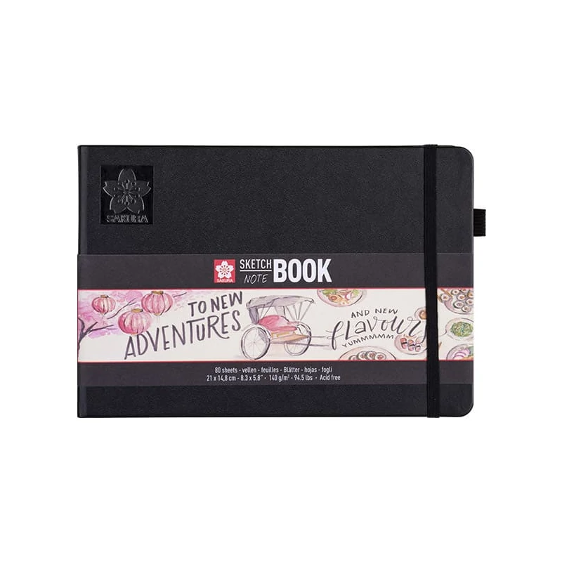 Zápisník a skicár Sakura Sketch/note book, krémový papier - A5 na šírku