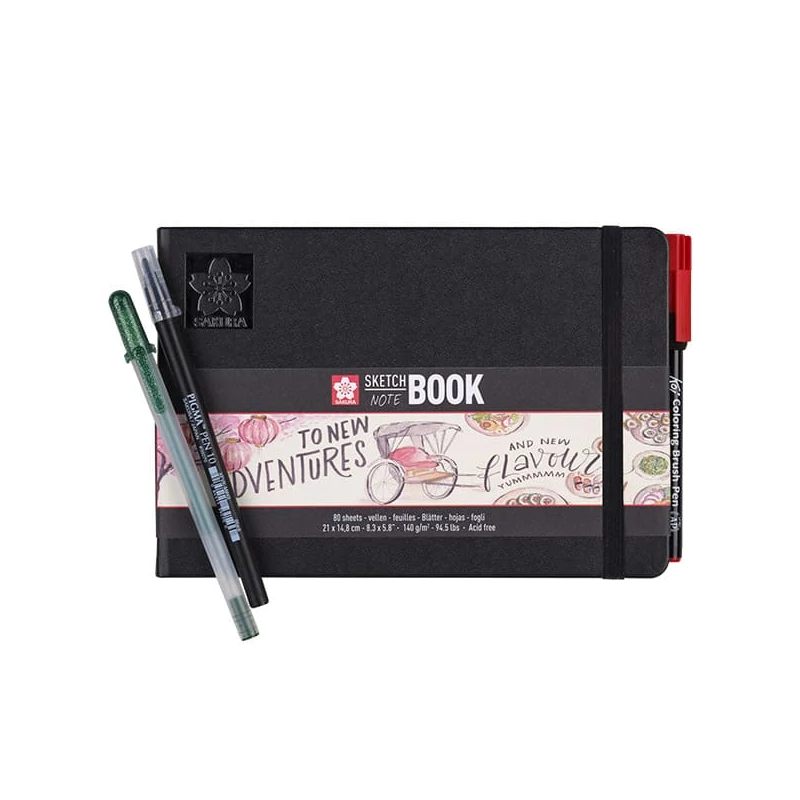 Zápisník a skicár Sakura Sketch/note book, krémový papier - A5 na šírku