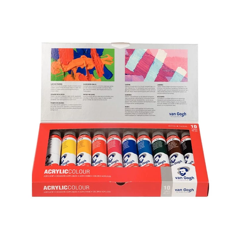 Sada akrylových farieb Talens Van Gogh - 10x40 ml, basic set