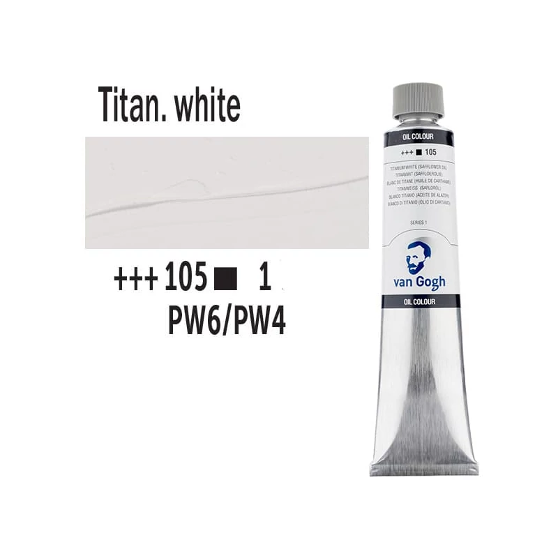 Olejová farba Talens Van Gogh, 200 ml - 105, titanium white