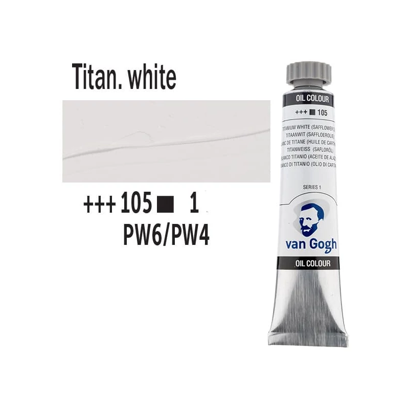Olejová farba Talens Van Gogh, 20 ml - 105, titanium white