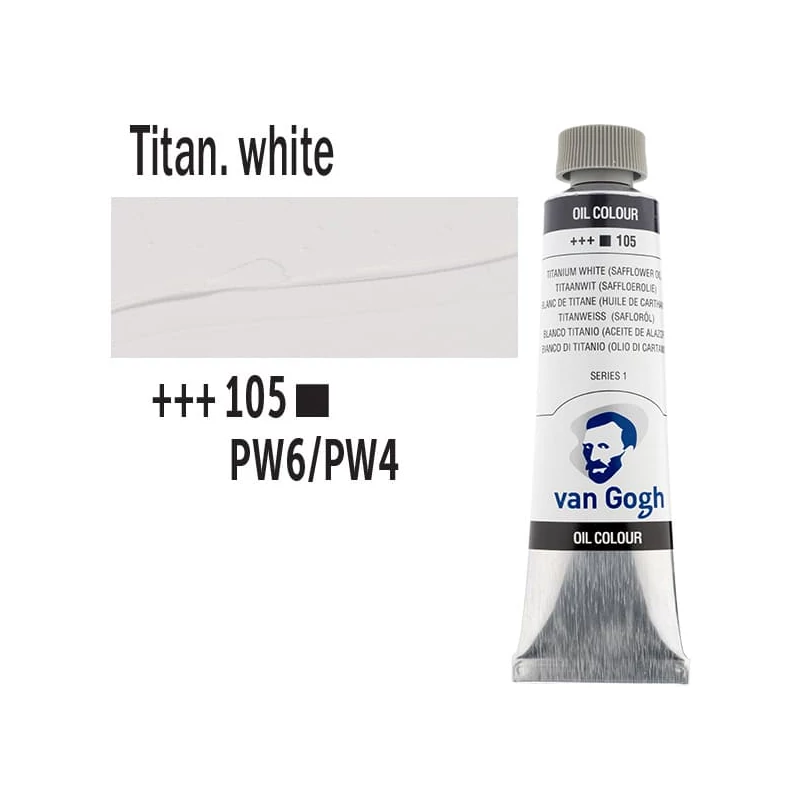 Olejová farba Talens Van Gogh, 40 ml - 105, titanium white