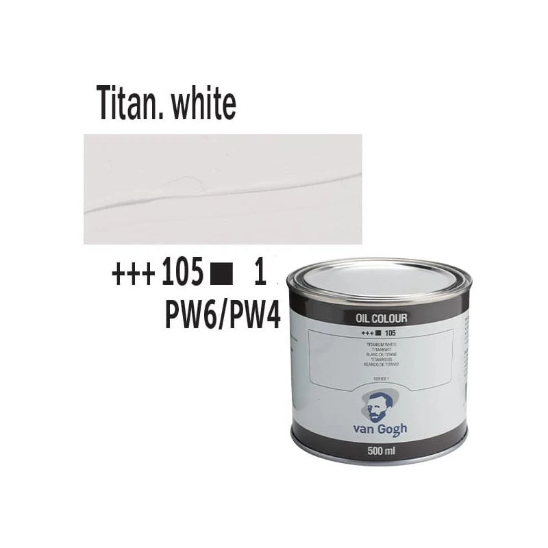 Olejová farba Talens Van Gogh, 500 ml - 105, titanium white
