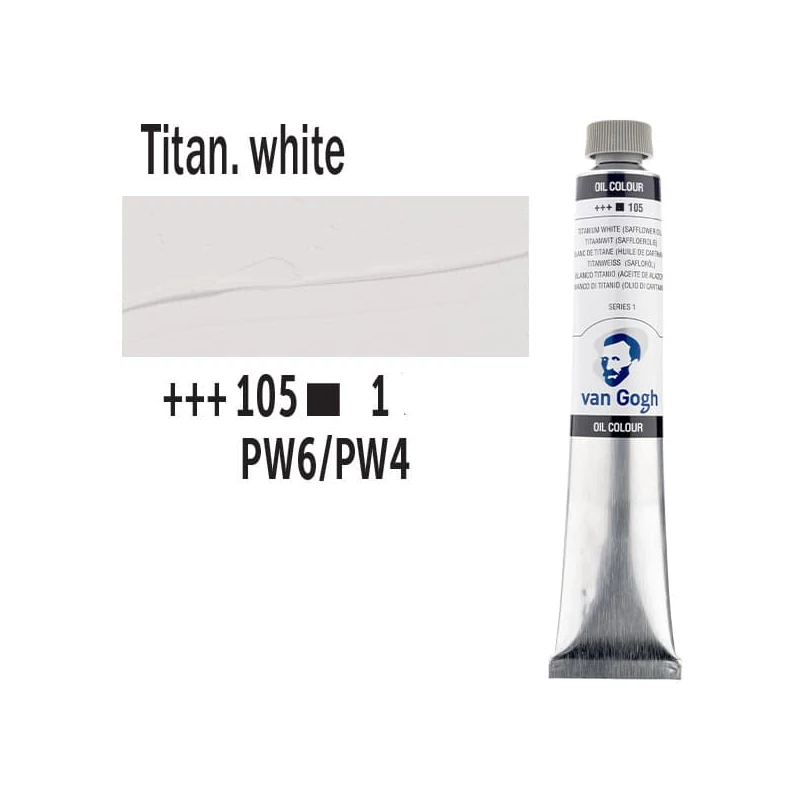 Olejová farba Talens Van Gogh, 60 ml - 105, titanium white