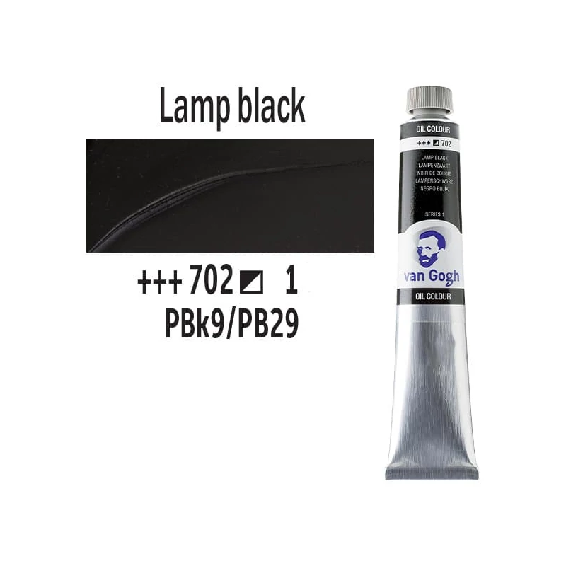Olejová farba Talens Van Gogh, 60 ml - 702, lamp black