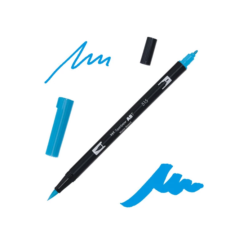 Obojstranný popisovač Tombow abt dual brush - 515, light blue