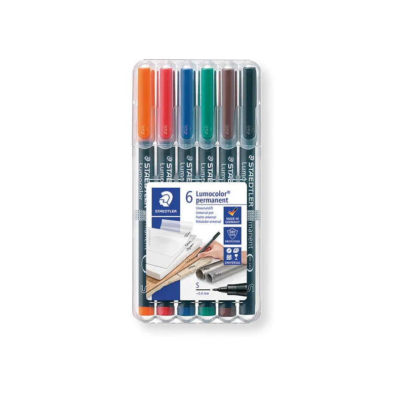 Sada alkoholových popisovačov, Staedtler, Lumocolor, 0,4 mm - 6 ks