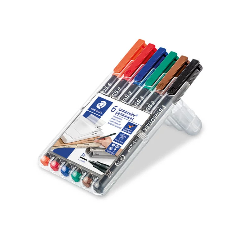 Sada alkoholových popisovačov, Staedtler, Lumocolor, 1mm - 6 ks