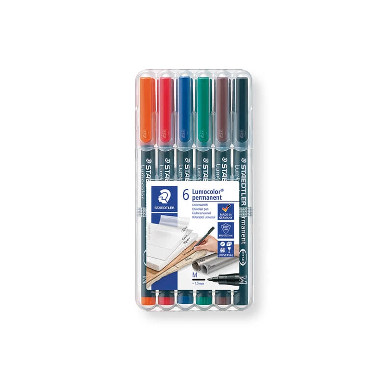 Sada alkoholových popisovačov, Staedtler, Lumocolor, 1mm - 6 ks
