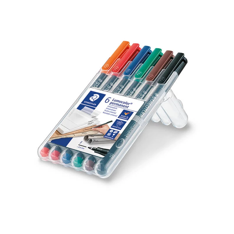 Sada alkoholových popisovačov, Staedtler, Lumocolor, 0,6 mm - 6 ks