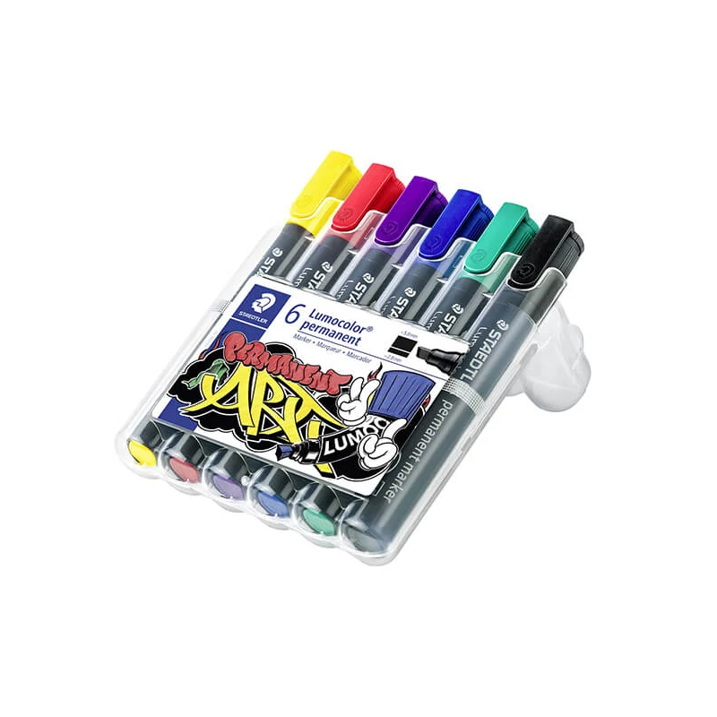 Sada alkoholových popisovačov, Staedtler, Lumocolor Art, 2-5mm - 6 ks
