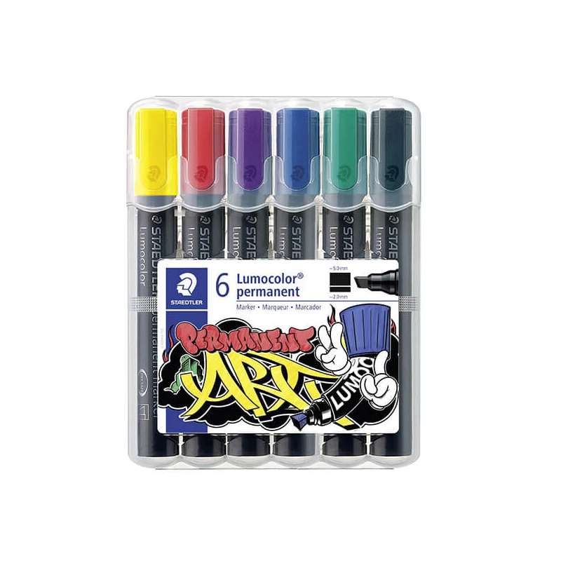 Sada alkoholových popisovačov, Staedtler, Lumocolor Art, 2-5mm - 6 ks