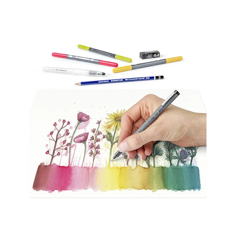 Sada štetcových popisovačov, Staedtler, Design Journey, Floral watercolour, obojstranné - 12 ks