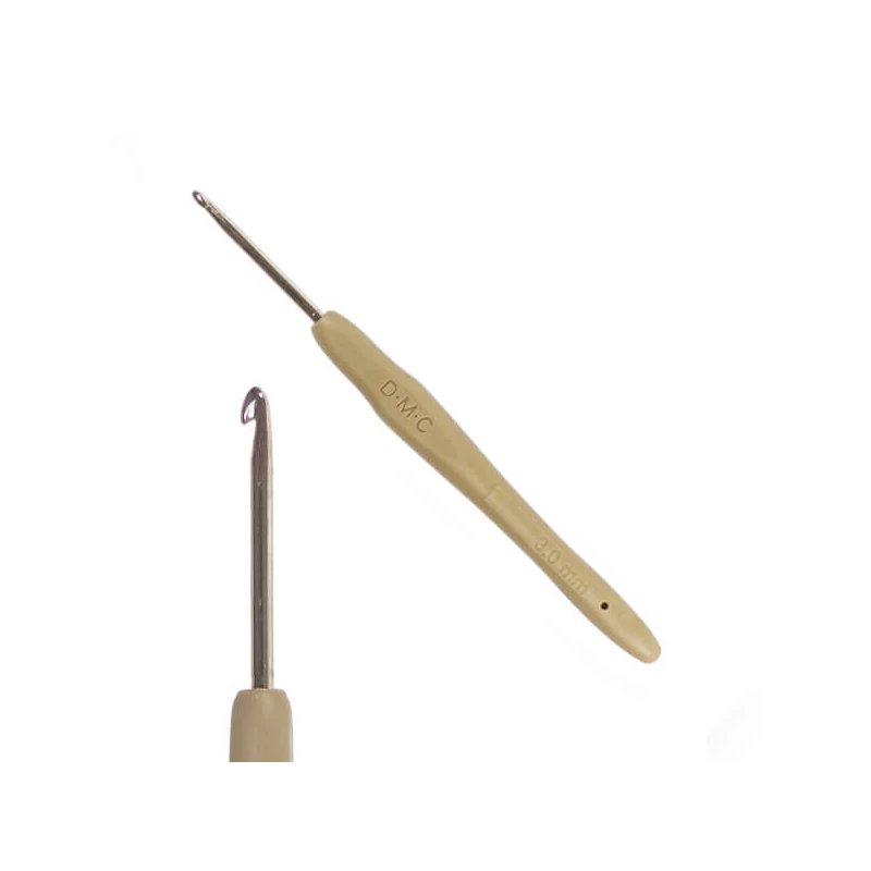Háčik na háčkovanie na priadzu s ergonomickou silikónovou rukoväťou, DMC - 3 mm