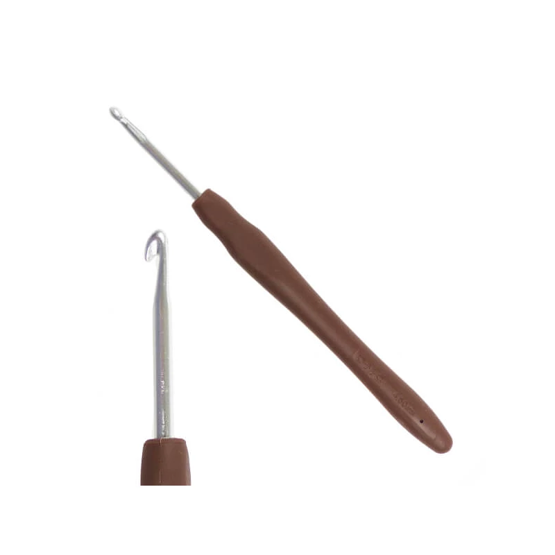 Háčik na háčkovanie na priadzu s ergonomickou silikónovou rukoväťou, DMC - 4,5 mm