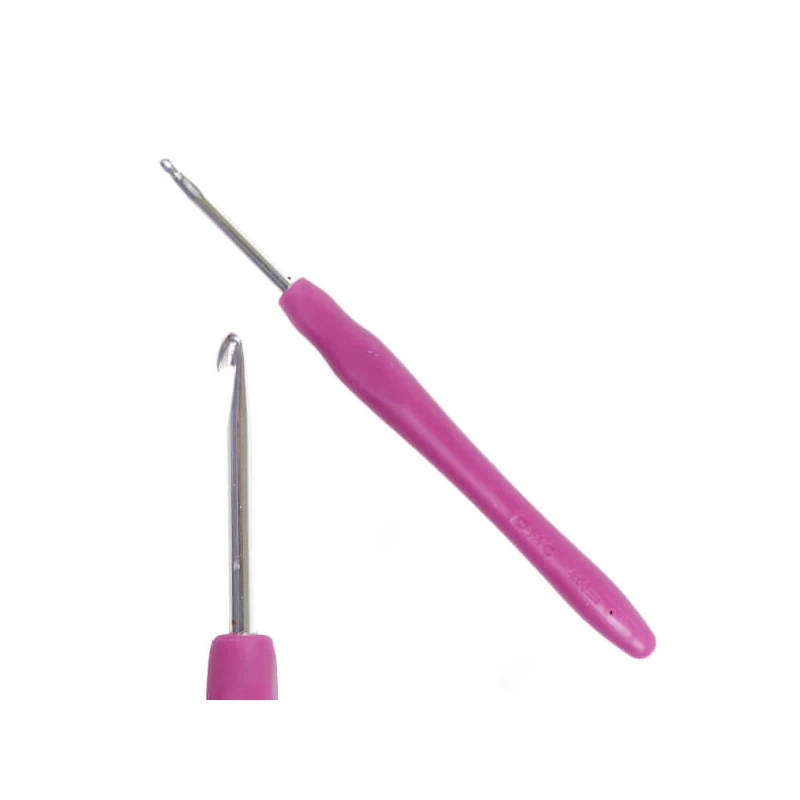 Háčik na háčkovanie na priadzu s ergonomickou silikónovou rukoväťou, DMC - 4 mm