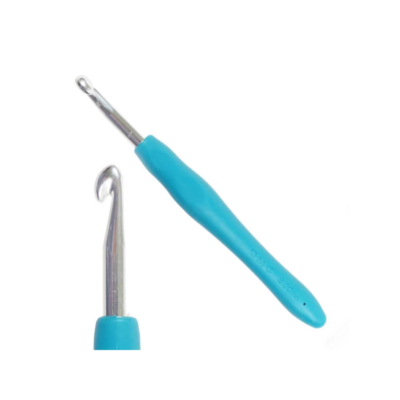 Háčik na háčkovanie na priadzu s ergonomickou silikónovou rukoväťou, DMC - 8 mm