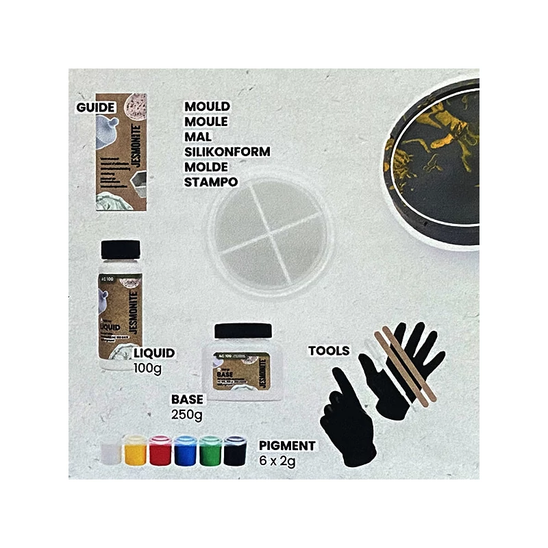 Sada akrylátových živíc Jesmonite Starter Kit - okrúhla podložka, Micro-1