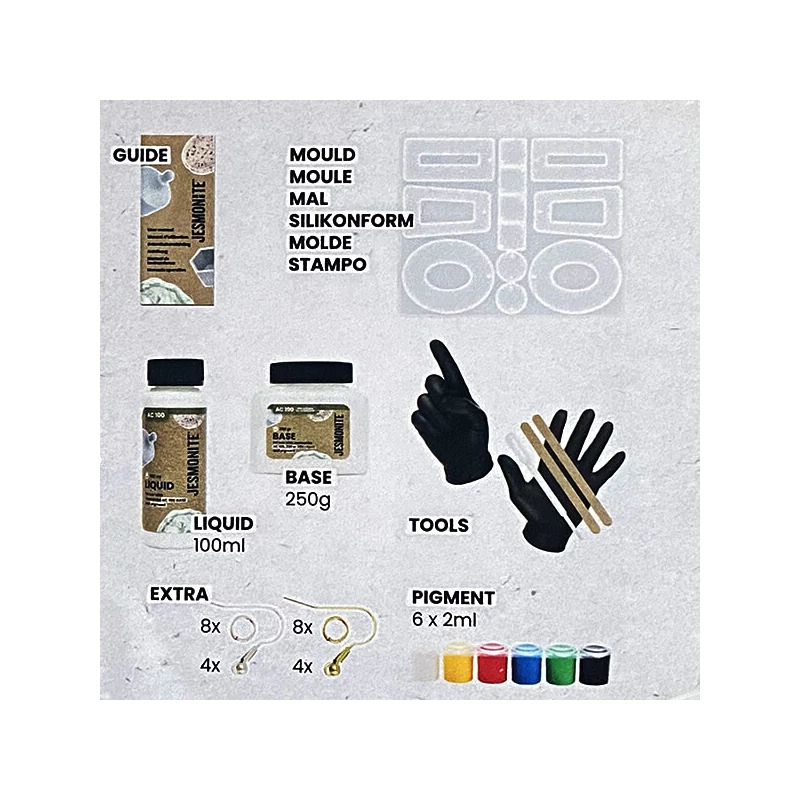 Sada akrylátových živíc Jesmonite Starter Kit - náušnice, Micro-3