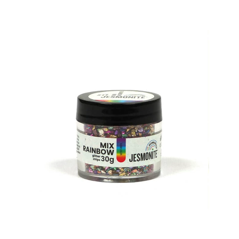 Sklenené granule Jesmonite Glitter Chips, 30 g